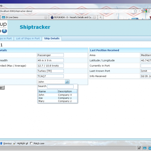 The ship details view can be edited manually or filled by using the data from AIS signals.